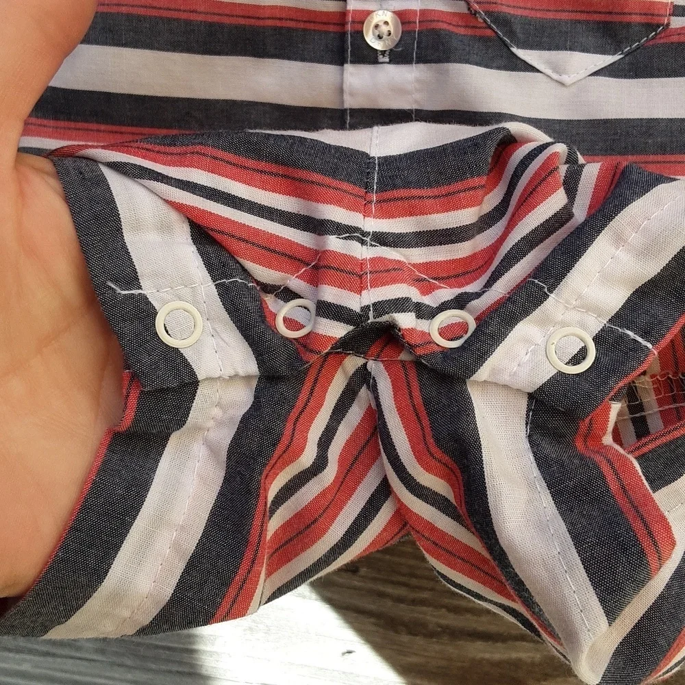 DKNY baby boy's blue, red & white onesie size 0-3 months